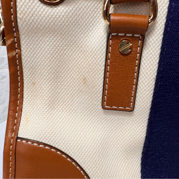 Michael Kors Hamilton tote bag tricolor canvas/leather and a gold-padlock. - Picture 6 of 16